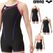  Arena ARENA.. swimsuit lady's practice for training One-piece spats open back * middle leg tough s gold T2E.. practice swimsuit SAR-4102W