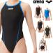  Arena ARENA.. swimsuit lady's practice for training One-piece open back tough s gold T2E.. practice swimsuit SAR-4106W