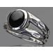 (RG-O030)SILVER925オニキスサークルカットシルバーリング/指輪/メンズ/レディース/
