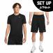  Nike короткий рукав футболка шорты комплект мужской Dri-FIT фитнес футболка dry Fit + шорты DX0990-010+DV9329-010 NIKE
