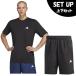  Adidas короткий рукав футболка шорты комплект мужской TR-ES стрейч футболка + тренировка шорты BXH44-IC7413+IC6976 QF268 adidas