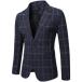  темно-синий в клетку костюм мода мужской tailored jacket b кожаный жакет деловой костюм весна осень-зима внешний casual 1tsu кнопка костюм 