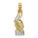 14k Yellow Gold Pelican Standing Charm Necklace Pendant Bird Fine Jewelry For Women Gifts For Her