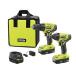 Ryobi P1817 18V ONE+ Lithium-Ion ɥ쥹 2-Tool Combo Kit with (2) 1.5 Ah Batteries, 18-Volt Charger, and Bag