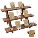 Auroal 51pcs 3-Tier Wood Earring Display Stand, Retail Display Riser Earring, Ring Holder Stand, Removable Countertop Small Merchandise Display Stand