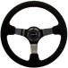 ��USA�߸ˤ���� nrgRST-036BK-S NRG Reinforced ���ƥ���󥰥ۥ����� (350mm / 3in. Deep) Blk Suede w/Red BBall Stitch & �֥�å� 3-Spoke S