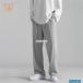  слаксы мужской широкий брюки длинные брюки охлаждающий ... одноцветный свободно casual бизнес брюки Oniikei стиль лето 
