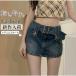  new work skirt lady's Denim skirt short . tight skirt miniskirt Denim belt attaching jeans fashion put on .. plain stylish 