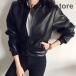  leather lady's spring autumn new work long sleeve PU leather jacket blaser black leather ji leather . Schott height tops 40 fee casual outer spring coat dressing up 