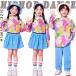  Cheer Cheer девушка рисунок рубашка брюки юбка Kids танцевальный костюм выставить верх и низ в комплекте модный девочка мужчина симпатичный casual свободно длинный рукав tops 