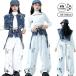  Kids танцевальный костюм Denim выставить Корея белый частота имеется tops Splash рисунок брюки k-pop HIPHOP тренировка надеты .... мода симпатичный Jazz Dan 