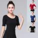  Dance футболка йога tops женский фитнес одежда маленький видно mo Dahl ткань короткий рукав / три минут рукав стрейч Dance одежда урок надеты тренировка надеты йога одежда relax yo