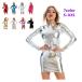  кожа платье One-piece женский танцевальный костюм женский Short PU платье стрейч тонкий платье тонкий тугой платье глянец есть DS Mai шт. постановка одежда stage костюм 