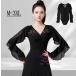  латиноамериканский Dance Leotard современный Dance одежда танцевальный костюм tops V шея бальные танцы длинный рукав фламенко костюм оборка рукав блуза Dance надеты урок надеты stage костюм b