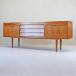  буфет Morris of Glasgow щеки материал длинный шкаф Morris *ob* стакан go- Vintage Англия Mid-century 