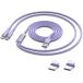 USB Type C �[�d �P�[�u�� 2in1 66W/6A �}���[�d �f�[�^�]�� 1.5M Y�� Type A to Type C+Type C ��� 2�䓯���[�d �V���R���� �f���h�~ Phone15�AMacBook Pro�@