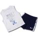  baby Nike training no sleeve & shorts setup Nike Infant Set Kids top and bottom set ice blue navy blue [ dry Fit ] BY466