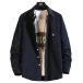 a spec rusio American Casual дизайн длинный рукав кнопка down рубашка модный tops мужской воротник имеется ходить на работу ( midnight голубой, XL)