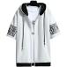 emptio короткий рукав Zip выше Parker модный Street внешний короткий рукав Parker белый ( свежий белый, M)