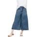  широкий брюки mi утечка длина Denim гаучо брюки джинсы низ женский (woshu голубой, LL)
