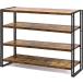  rack shelves open shelf 4 step storage Lux rim wooden shelves board Northern Europe wooden rack kitchen ( old tree color, width 120x4 step )