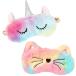  eye mask 2 kind set lovely airplane child sleeping for pretty character eye pillow animal ( cat + Unicorn )