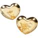  ювелирные изделия tray аксессуары нержавеющая сталь Heart симпатичный бардачок 2 шт. комплект ( Gold )