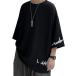  алфавит Logo вырез лодочкой cut and sewn casual свободно короткий рукав мужской ( черный, 4XL)