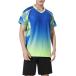  рубашка мужской короткий рукав t рубашка теннис одежда шорты спорт верх и низ в комплекте для мужчин и женщин "дышит" ( голубой ( верх и низ в комплекте ), 2XL)