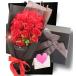  soap flower marriage memory day rose bouquet present gift artificial flower birthday . calendar Mother's Day Father's day message card 18ps.@( red )