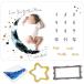 .. art month . photo mat baby photographing sheet thin blanket baby growth record present navy gray MDM( gray )