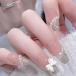  искусственные ногти Корея 3d French Kirakira симпатичный накладные ногти белый комплект простой товары ( белый модель 5, medium )