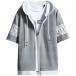 emptio короткий рукав Zip выше Parker модный Street внешний короткий рукав Parker ( лёд серый, 3XL)