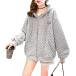  Parker Zip выше внешний f-ti- с капюшоном . Logo tops Zip Parker женский ( серый, L)