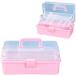  ящик для инструментов 3 уровень место хранения box medical кейс для хранения складной ящик для инструментов коробка для швейных принадлежностей ручка имеется многофункциональный место хранения большая вместимость лекарство коробка ( розовый )
