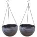  висячий посадочная машина подвешивание ниже корзина растения pot цветочный горшок 2 шт. комплект ( темно-серый )