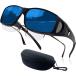  очки. сверху ..... over солнцезащитные очки с футляром поляризованный свет машина . использование не по назначению рыбалка Golf UV400 УФ фильтр ( зеркало синий )