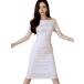 kyaba платье Mini платье Club платье вечернее платье One-piece тугой midi лодка шея короткий рукав колено длина MDM ( свет хаки, L)
