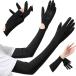 гетры для рук женский UV cut охлаждающий длинный палец . до полный покрытие f "губа" specification солнцезащитное средство UPF+50( черный )