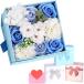 o flower gift present soap flower birthday present artificial flower celebration of a birth stylish marriage festival . present girl ( blue )