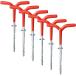  лёд колок длинный дрель рыба корюшка рыбалка палатка фиксация v знак стержень класть лед зима кемпинг пластик винт красный (Red, 6шт.@)