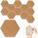  пробка сиденье пробковая доска большой шестиугольник орнамент пробковый коврик ( Brown 12 листов, 23cm x 19.9cm)