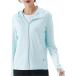  Rush Guard тонкий длинный рукав UV cut Parker женский UPF50+ внешний с капюшоном . спорт tops ( голубой, L)