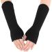  гетры для рук женский мужской вязаный родители палец дыра имеется гетры для рук ( черный, Free Size)