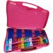  metallophone 25 sound percussion instruments music education for colorful stand attaching carrying convenience ( pink )