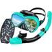  воздуховод "snorkel" комплект замутненный . прекращение плёнка маска ремешок покрытие место хранения задний имеется для мужчин и женщин MDM( зеленый )