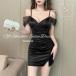 to-aso-a тугой One-piece платье женский Mini весна лето осень-зима sexy off плечо атлас ( черный, S)
