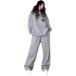  симпатичный симпатичный модный популярный взрослый женщина длинный рукав брюки длинные брюки джерси тренировочные брюки тренировочный часть магазин надеты ( серый, 4XL)