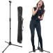  микрофонная стойка подставка Mike распорка штатив высота настройка складной ( черный ( распорка упаковочный пакет имеется ))