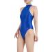  высокий ноги Leotard глянец с высоким воротником супер эластичность боди костюмированная игра MDM ( голубой, M)